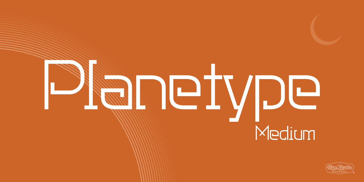 Пример шрифта Planetype Inline